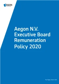 Aegon N.V. Executive Board Remuneration Policy 2020