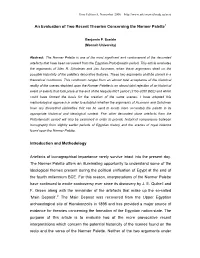 An Evaluation of Two Recent Theories Concerning the Narmer Palette1