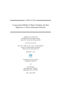 Computational Models of Music Similarity and Their Applications In