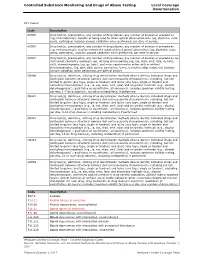 Controlled Substance Monitoring and Drugs of Abuse Testing Local Coverage Determination