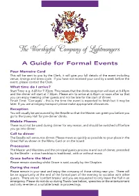 Guide for Formal Events