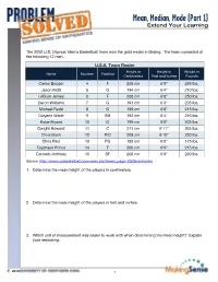 Mean, Median, Mode (Part 1) Extend Your Learning