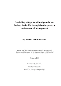 Modelling Mitigation of Bird Population Declines in the UK Through Landscape-Scale Environmental Management