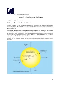 Pete and Paul's Observing Challenges