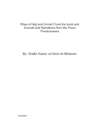 Rites of Hajj and Umrah from the Book and Sunnah and Narrations from the Pious Predecessors