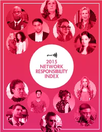 2015 NETWORK RESPONSIBILITY INDEX Network .ETWORK Responsibility 2ESPONSIBILITY Index )NDEX