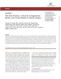 A Review of Augmented Reality and Virtual Reality in Plastic Surgery