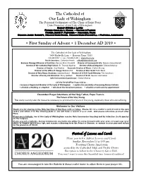 First Sunday of Advent + 1 December AD 2019 +