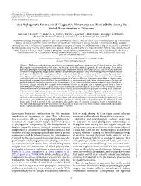 Joint Phylogenetic Estimation of Geographic Movements and Biome Shifts During the Global Diversiﬁcation of Viburnum