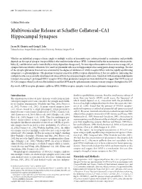 Multivesicular Release at Schaffer Collateral–CA1 Hippocampal Synapses