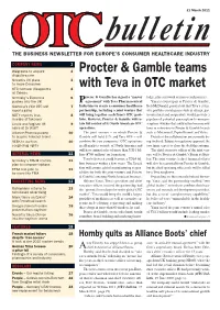 Procter & Gamble Teams with Teva in OTC Market