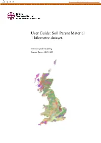 User Guide: Soil Parent Material 1 Kilometre Dataset