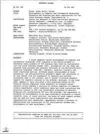 Developments in Computer and Information Technology Education and Training and Their Implications for the Youth Training Scheme