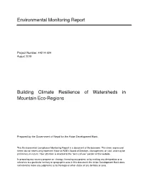 Environmental Monitoring Report Building Climate Resilience Of
