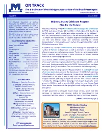 ON TRACK the E-Bulletin of the Michigan Association of Railroad Passengers Marprail@Yahoo.Com