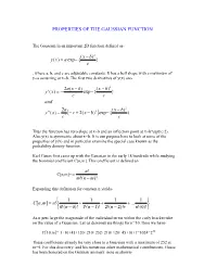 PROPERTIES of the GAUSSIAN FUNCTION } ) ( { Exp )( C Bx Axy