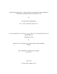 Rape, Assault, and Assault with Intent in Colonial Aotearoa New Zealand, 1842-1872