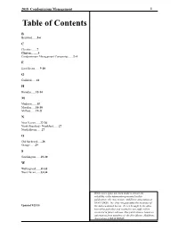 Table of Contents