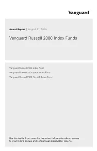 Vanguard Russell 2000 Index Funds Annual Report August 31, 2020