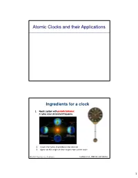 Atomic Clocks and Their Applications