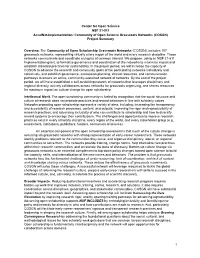 Community of Open Science Grassroots Networks (COSGN) Project Summary