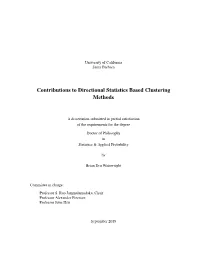 Contributions to Directional Statistics Based Clustering Methods