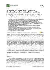 Generation of a Mouse Model Lacking the Non-Homologous End-Joining Factor Mri/Cyren