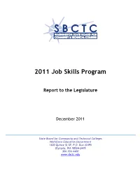 Job Skills Program, 2011 Annual Report