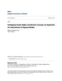 Overlapping Human Rights Jurisdictions in Europe: an Application of Constructivism to Regional Studies