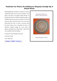 Pastiche for Piano on Kaikhosru Shapurji Sorabji Op 6 Sheet Music
