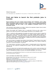 Probi and Heinz to Launch the First Probiotic Juice in Australia