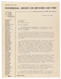 Professional Groups for Browder and Ford