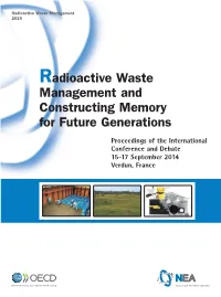 Radioactive Waste Management and Constructing Memory for Future Generations, Proceedings of the International Conference And