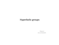 Hyperbolic Groups