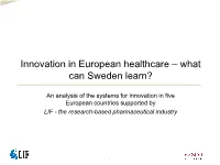 Innovation in European Healthcare – What Can Sweden Learn?