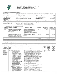 (PIF) PROJECT TYPE: Full-Sized Project TYPE of TRUST FUND:GEF Trust Fund