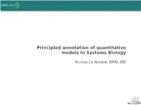 Principled Annotation of Quantitative Models in Systems Biology