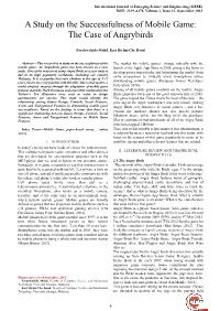 A Study on the Successfulness of Mobile Game: the Case of Angrybirds