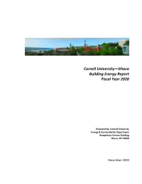 Cornell University—Ithaca Building Energy Report Fiscal Year 2020