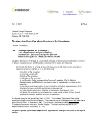 Emergency Response Exercise National Energy Board (“NEB”) Certificate OC-063