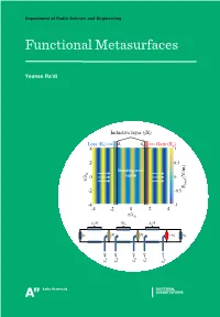 Functional Metasurfaces Electromagnetic Waves