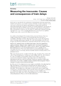 Measuring the Inaccurate: Causes and Consequences of Train Delays