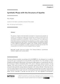 Synthetic Phase with the Structure of Apatite