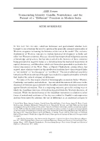 AHR Forum Transcending Identity: Gandhi, Nonviolence, and the Pursuit of a “Different” Freedom in Modern India