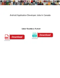 Android Application Developer Jobs in Canada