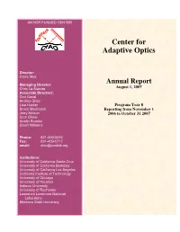 Center for Adaptive Optics Annual Report