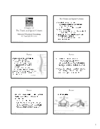 Chapter 12 the Trunk and Spinal Column