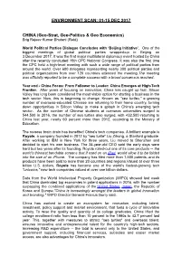 Environment Scan: 01-15 Dec 2017 China