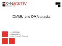 IOMMU and DMA Attacks