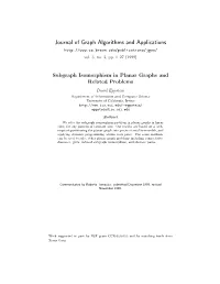 Subgraph Isomorphism in Planar Graphs and Related Problems